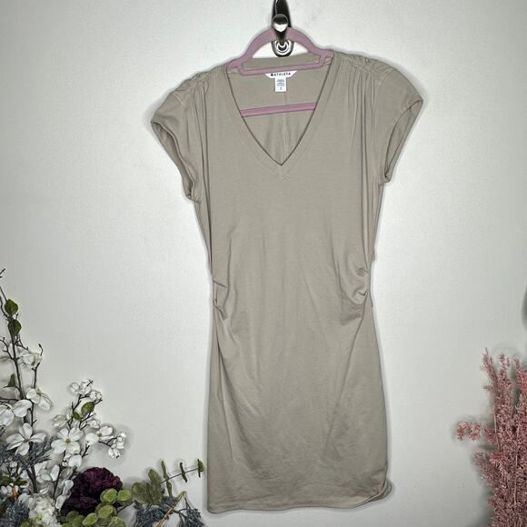ATHLETA Effortless Tee Dress Ecru Tan Cream Neutral {T10} - Picture 3 of 7